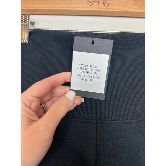 NWT Marissa Webb So High Waisted French Terry Sweatpants Black Size: Medium - Picture 5 of 7